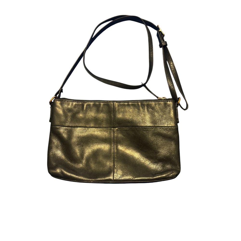 Margot Black Pebbled Leather Crossbody Bag Gold Hardware‎ Zip Top Small Handbag